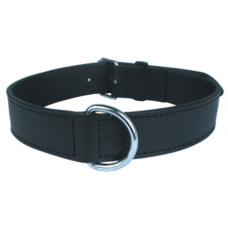 LEATHER LINED COLLAR 75MM BLK