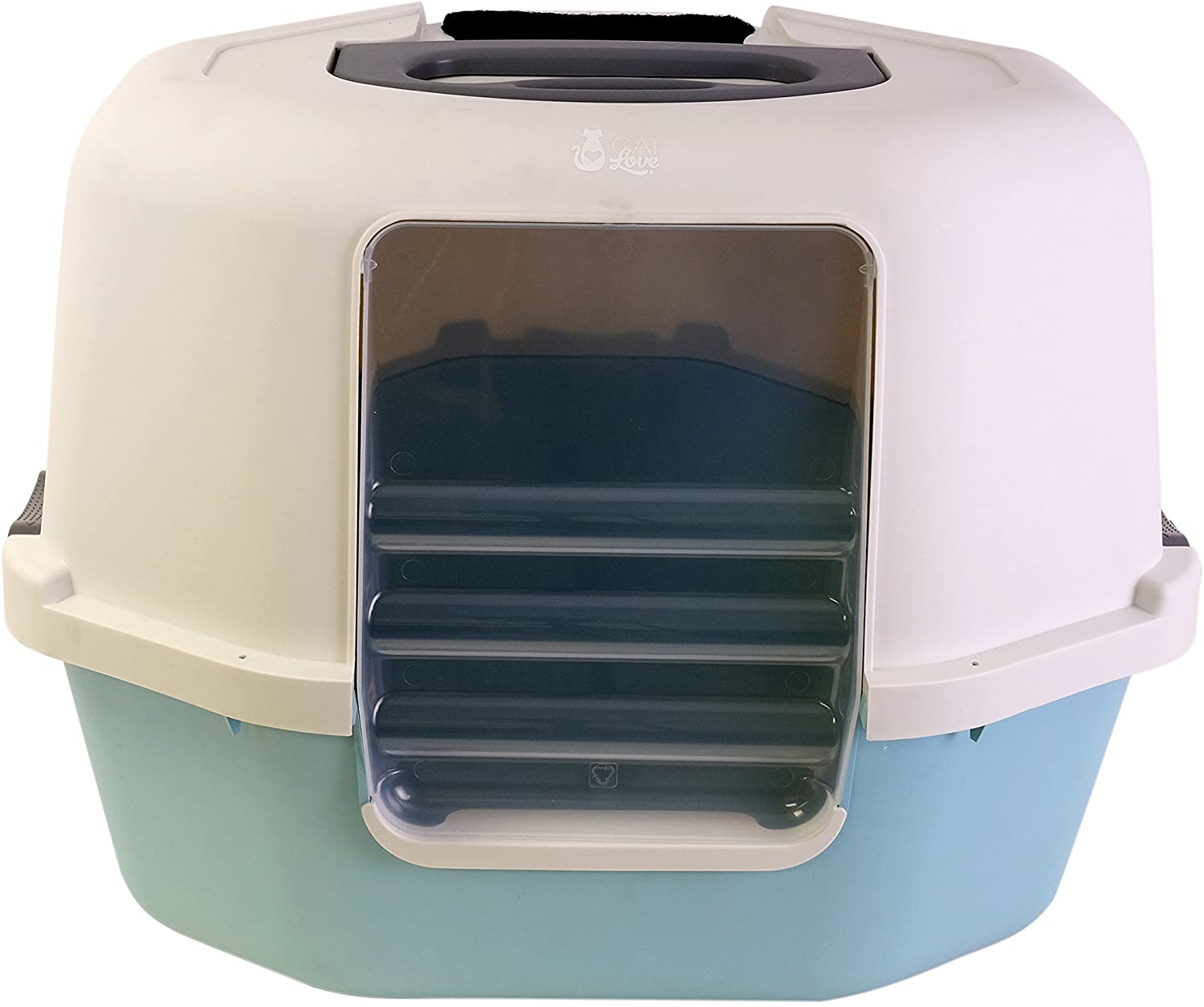 Hagen CA Corner Hooded Cat Pan, Blue-grey