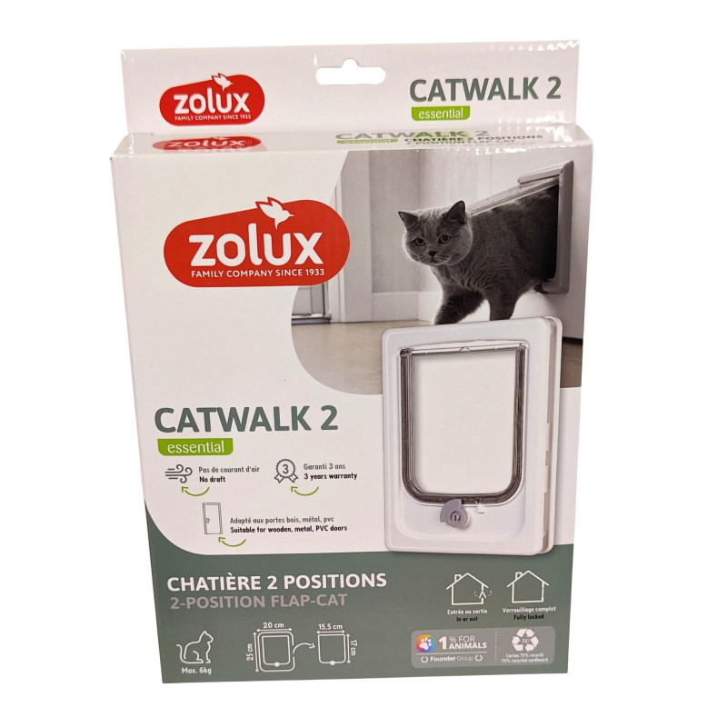 CAT FLAP 2 POS WHITE