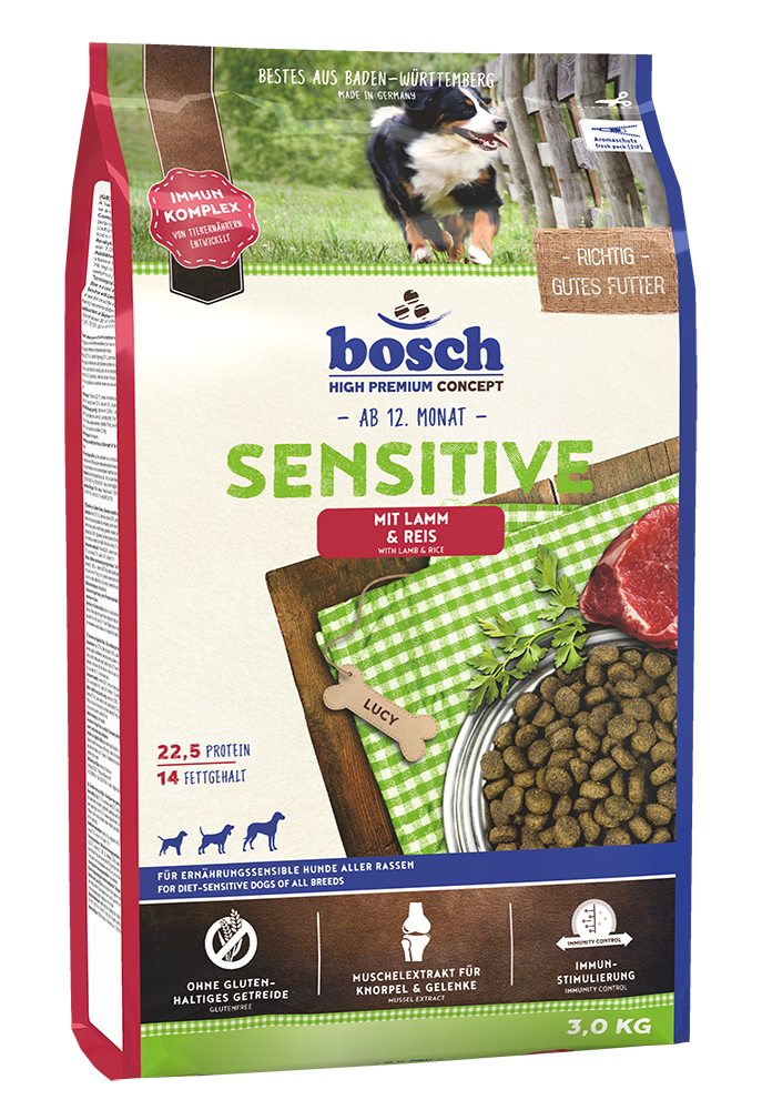 Bosch Sensitive Lamb and Rice 3 kg ძაღლების საკვები