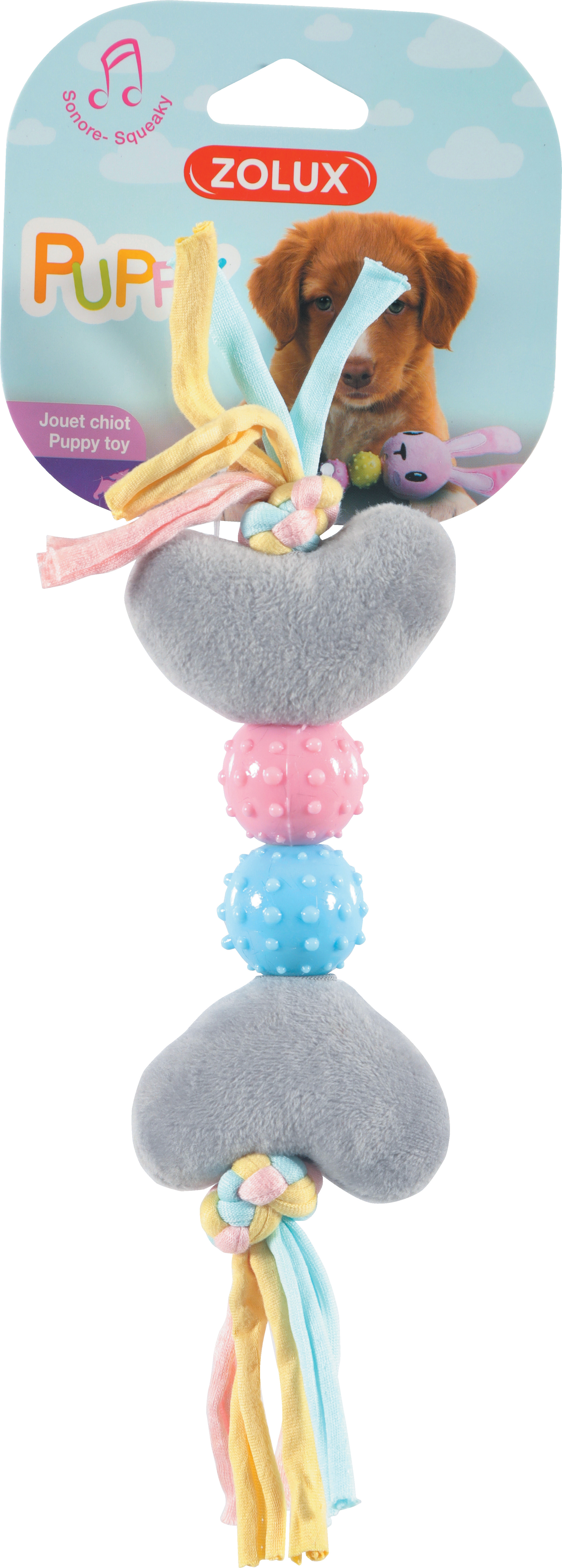 Zolux JOUET PELU PUPPY XS COEUR GRI