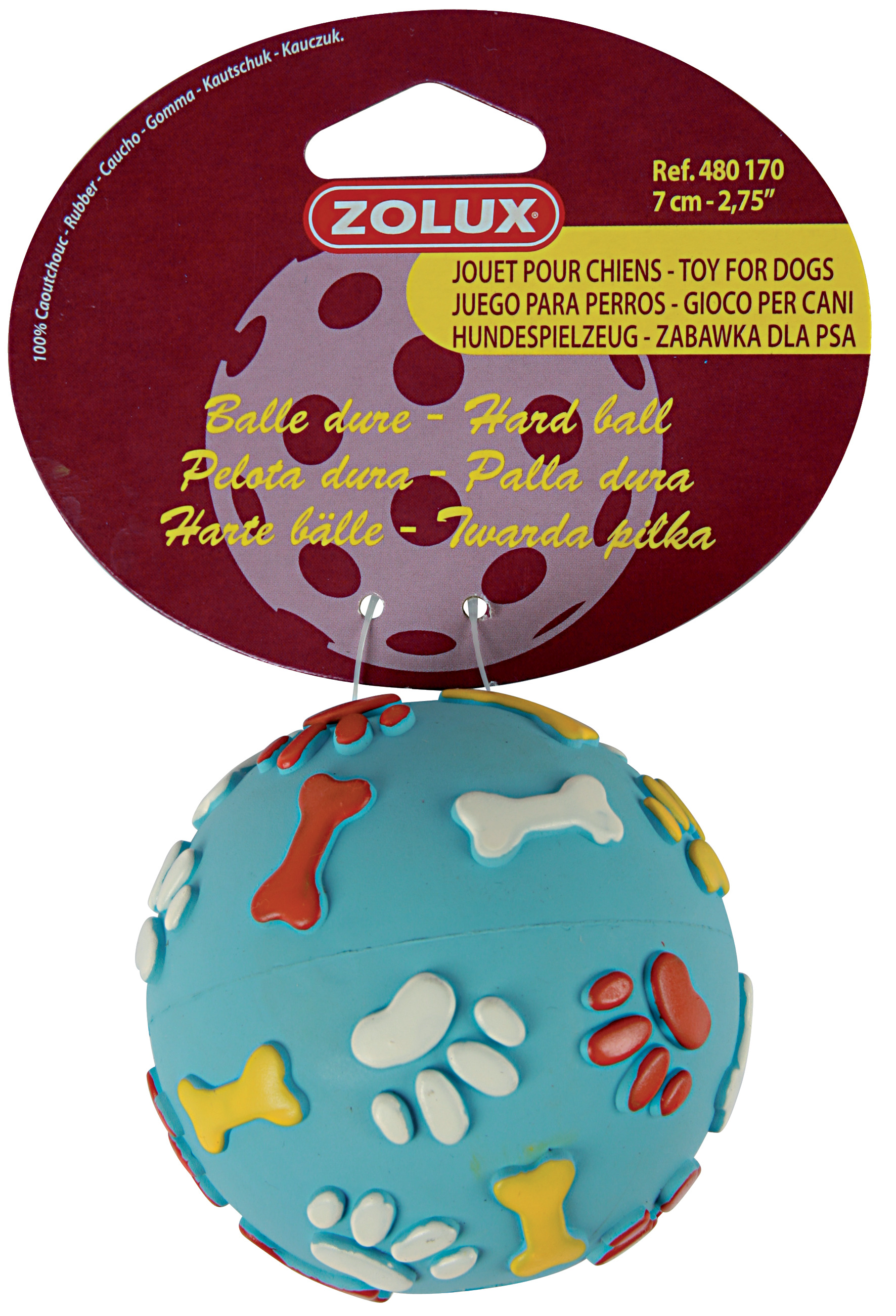 Zolux JOUET CAOUT.BALLE DUR 7CM ASS